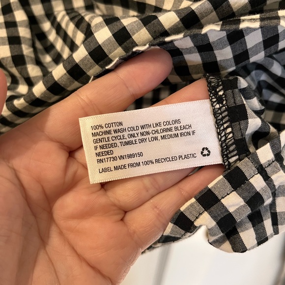 Gingham Long Sleeve Cotton Blouse - Picture 8 of 11